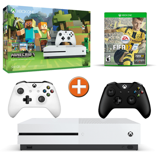 Imagen de Xbox One S 500GB Minecraft + FIFA 17 + Joystick
