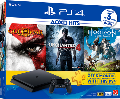 Imagen de PlayStation 4 Slim 500GB + 3 Juegos + PS Plus 3 Meses