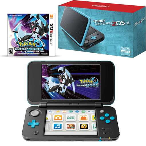 Imagen de New Nintendo 2DS XL Black  + Pokemon Ultra Moon