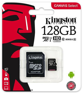 Imagen de Micro SD Kingston 128GB Clase 10 Canvas Select