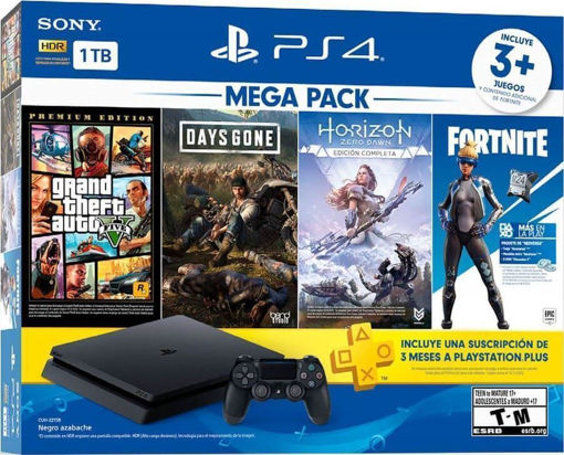 Imagen de PlayStation 4 1TB + 3 juegos + Fortnite + PS Plus