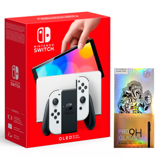Nintendo Switch OLED Blanca + Vidrio Templado