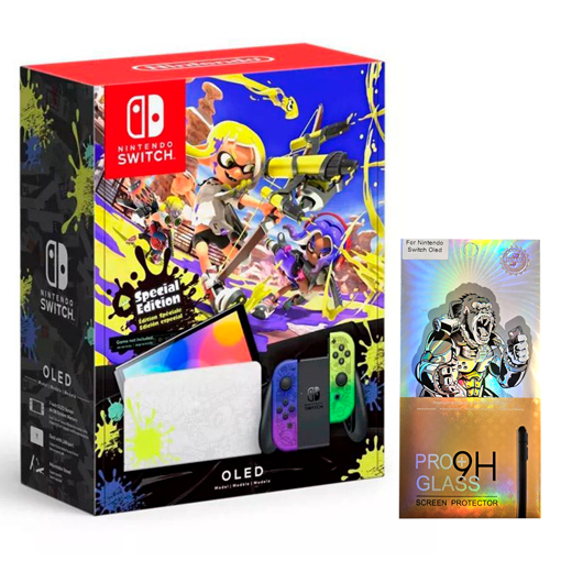 Imagen de Nintendo Switch OLED Splatoon 3 Edition + Vidrio Templado