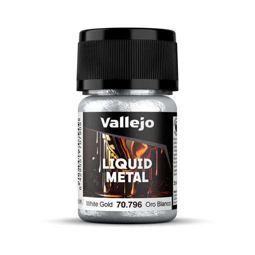 Imagen de Vallejo Pintura Liquid Metal Oro Blanco 35 ml.