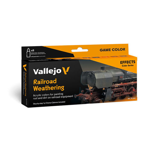 Imagen de Vallejo Pinturas Effects Set Railroad Weathering (8 x 18 ml)