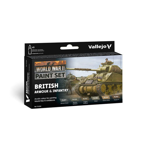 Imagen de Vallejo Wargames Set British Armour & Infantry (6 x 18 ml)