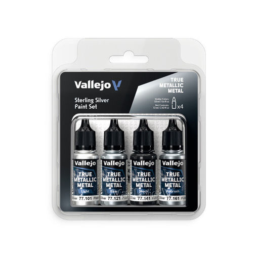 Imagen de Vallejo True Metallic Metal Set Plata de Ley (4 x 18ml)