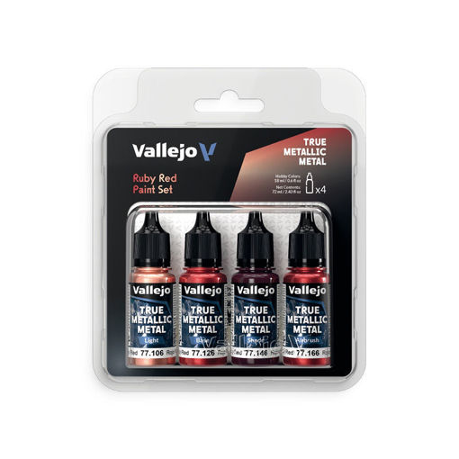 Imagen de Vallejo True Metallic Metal Set Rojo Rubí (4 x 18ml)