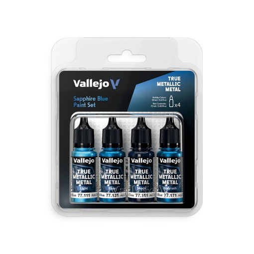 Imagen de Vallejo True Metallic Metal Set Azul Zafiro (4 x 18ml)