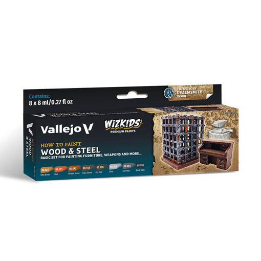 Imagen de Vallejo Wizkids Wood & Steel Set (8 x 8 ml.)