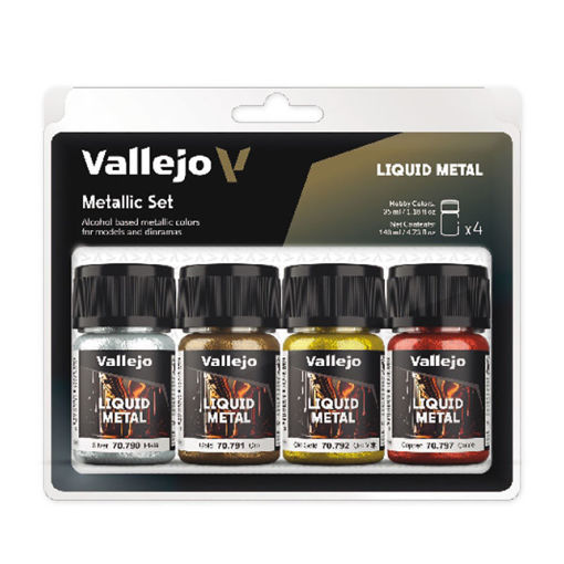 Imagen de Vallejo Pinturas Liquid Metal Metallic Set (4 x 35 ml.)