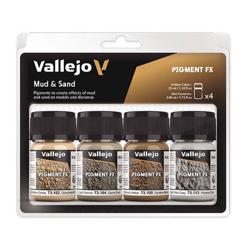 Imagen de Vallejo Pigments FX Barro y Arena Set (4 x 35 ml.)