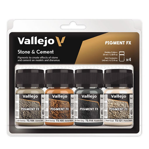 Imagen de Vallejo Pigments FX Piedra y Cemento Set(4 x 35 ml.)