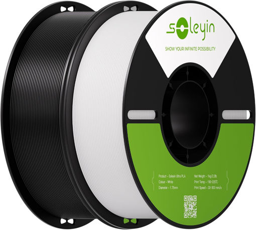 Imagen de Filamento Creality Soleyin Ultra PLA 1,75 mm — Pack 2 x 1 kg Blanco y Negro